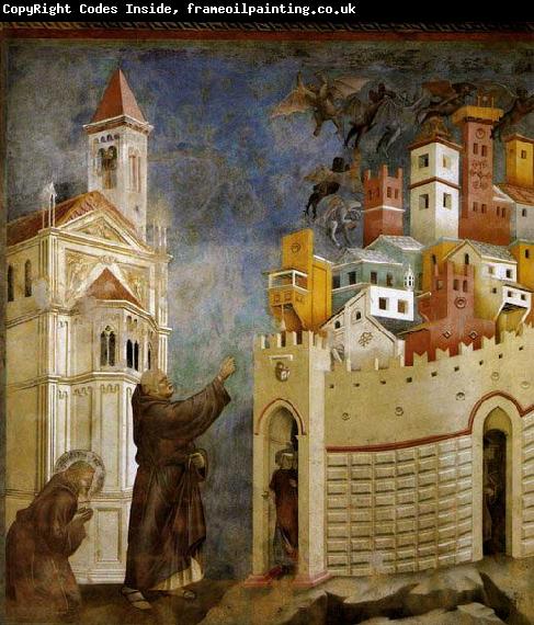 GIOTTO di Bondone Exorcism of the Demons at Arezzo